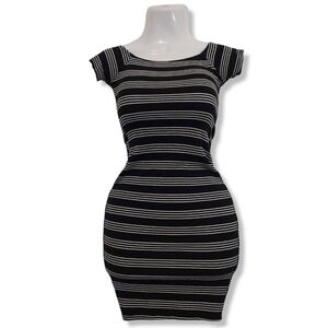 DNA couture - Midi Bodycon Black & White Dress Size S